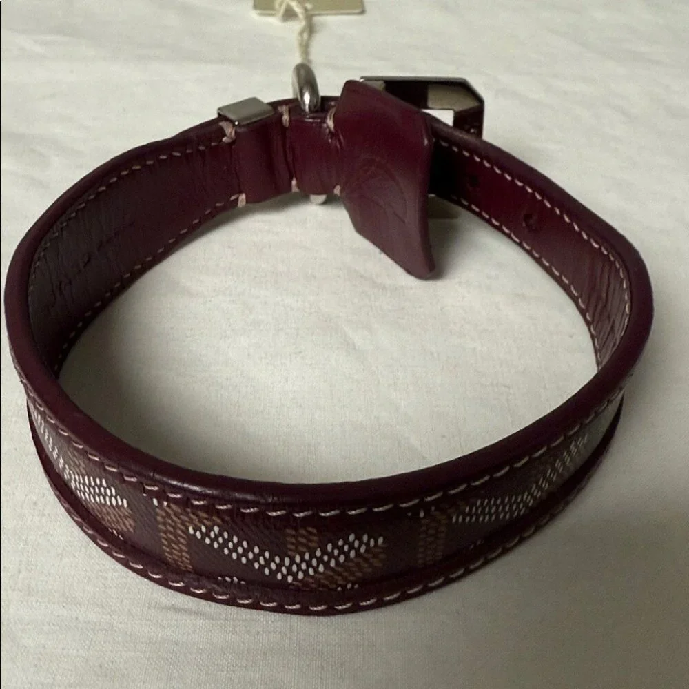 Goyard Bordeaux Leather Dog Collar – With Box & Dust Bag – EUC